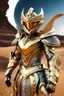 Placeholder: Full body photography,front_view,power ranger looking at viewer,traditional dress ornaments mechanical_armor,intricate armor, delicate golden filigree, intricate filigree, black metalic parts, detailed part,desert background, dynamic lighting