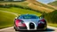 Placeholder: A (((UFO Bugatti Veyron))) with its sleek,, featuring a bold, menacing grille and powerful lines, evoking a harmonious balance between sophistication and muscle, against a backdrop of verdant hills at noon, ideal for a dynamic desktop wallpaper