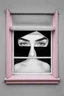Placeholder: Looking through my eyes from the inside as a window; Surrealism with a black and white interior of and a pale pastel exterior