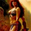 Placeholder: Drawing of beautiful face,'beautiful ,Busty Red Sonja',intense stare, ancient skintight armor, balanciaga fashion clothe painting by gaston bussiere, greg rutkowski, yoji shinkawa, yoshitaka amano, tsutomu nihei, donato giancola, tim hildebrandt, Oil on canvas, cinematic composition, extreme detail,fit full head inside picture,16k