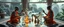 Placeholder: alien levitating yoga monk wrestlers chess masters playing serious glowing chess on hex map in lounge on beautiful lush planet with huge transparent bird glass alien chess pieces of ships in fountain, also an endless twisted god piece, one of the players is wrestling a piece