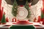 Placeholder: (ivory, black, gold, green, red) Cyberpunk Christmas 3D illustration of 3D Render of red photoframe and podiums. Roman podium white for cosmetic product on background of a New Year tree, a beautiful New Year background, smooth 3d digital art, exquisite thee-dimensional rendering, 4K, blender, c4d, octane render , disney style 3d light, Zbrush sculpt, concept art, Zbrush high detail, pinterest Creature Zbrush HD sculpt, neutral lighting, 8k detail., Cyberpunk glow glowing gifts and New Year
