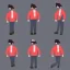 Placeholder: person animation style turnaround aesthetic