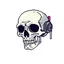 Placeholder: 8 bit pixelart cyberpunk skull,servitor, Comic style