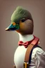 Placeholder: A duck wearing suspenders