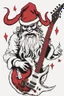 Placeholder: satanic santa claus with devil horns playing electric guitar