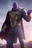 Placeholder: Thanos, the commander of the army of aliens and the king of the entire galaxy, is ready to go on a campaign with his two large swords, his very beautiful and impenetrable armor with his golden helmet, standing on top of a hill with his sword with infinity gauntlet