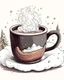 Placeholder: A steaming cup of hot cocoa on a snowy winter day, depicted in a cozy and whimsical illustration.