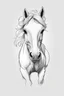 Placeholder: outline art. cute horse, white background