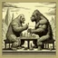 Placeholder: a Godzilla and king kong playing a game of chess