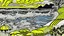 Placeholder: A yellow coastal beach in a thunderstorm designed in Javanese shadow puppets painted by Roy Lichtenstein