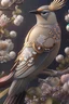 Placeholder: ethereal Bohemian Waxwing bird, Bombycilla garrulus :: intricate details, ornate, detailed illustration, Johanna Rupprecht style, William Morris style :: trending on artstation, octane render, 8k, high detail, smooth render, unreal engine 5, cinema 4d, HDR, dust effect, vivid colors