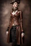 Placeholder: steampunk, women's leather clothing with pleats