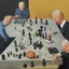 Placeholder: Putin, President Xi Of China And Joe Biden Play Chess With A Pigeon,Ufo And Atomic Bomb Mushroom Cloud,Complex Surgical Instruments Intermixed With A Newborn Boy,Minimalism,Painting By Adrian Ghenie,Rene Magritte,Pablo Picasso,Michelangelo,Salvador Dali,Lucian Freud