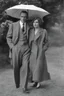 Placeholder: Black and white photo of a serious couple in the 1930s