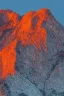 Placeholder: big rock mountains with and orange dawn sky with no clouds close montains