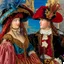 Placeholder: Pareja hombre y mujer con disfraz en el carnaval de Venezia obra de arte pintura al óleo renacentista obra de arte hiperdetallada 8k