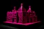 Placeholder: A dark magenta mysterious Halloween themed castle painted by Keith Haring