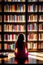 Placeholder: girl sitting in a library, hot girl, hd, bright light, glossom, 8k, poster, mystery, power, money