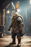 Placeholder: portrait of fast historic viking rabbit with hornet viking helmet & boots in fallout 4 setting, bokeh, downlight, prize winning, depth of field, in the style of ivo caprino