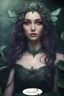 Placeholder: Dark burgundy red hair, elven crown, roses emerald, Water lilies, long hair,lotus ,night, Fairy princess rapunzel hair ,queen crown, dragonflies fireflies ,elven tiara ,flowers, fairy wings, gothic, red ,fairy crown,butterflies