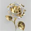 Placeholder: One rose made of golden pattern, white background