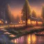 Placeholder: cinematic night photo moonlit trailer park thomas kinkade