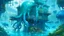 Placeholder: A blue underwater squid themed hospital painted by Zhang Lu