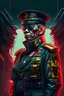 Placeholder: The president of Republic Indonesia in militiary cyberpunk style