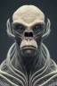 Placeholder: ape alien, head,8 eyes, evil, 8k, with hairs, finely detailed, photo realistic, HR Giger style