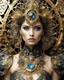 Placeholder: Length Photography Luxurious steampunk fashion beautiful super model highly intricately detailed photograph as of a beautiful celestial metallic bright shines filigree lady,luxurious jewelrys diamonds shining,glitter spark,centered, fantastical, fantasy, in the style hyperrealistic, a beautiful Digital Photography art, concept art, sharp focus, studio photo, intricate details, highly detailed in realistic photography