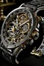 Placeholder: Generate an image of a DeWitt Glorious Knight watch with a focus on the exquisite details of its skeletonized movement and the interplay of light and shadow."