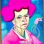 Placeholder: Retrato de una abuela muy guapa llamada Carmen Mozos Bugallo montando un unicornio rosa con el estilo de Vincent van Gogh