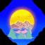 Placeholder: Alberta Fires, VaporWave, icon, forest fires, burning, mountains, wildfire