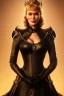 Placeholder: Cersei Lannister as evil queen in black leather, busty, cleavage, curvy, lena headay, angry, stern look. character design by cory loftis, fenghua zhong, ryohei hase, ismail inceoglu and ruan jia. unreal engine 5, artistic lighting, highly detailed, photorealistic, fantasy