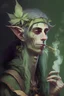 Placeholder: portrait of a male elf druid smoking weed