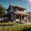 Placeholder: Cartoon pet with a smiley looking at a small house|mdjrny-v4 style| wide angle| intricate detailed| hyperrealistic| cinematic lighting| cinematic colors|hdr | unreal engine