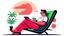 Placeholder: illustration of a man relaxing in a digital style