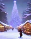 Placeholder: A magical snowy warlock Christmas market with a large Christmas tree