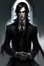 Placeholder: the dark butler, young elf with dark hair, dark clothes, shadow magic