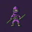 Placeholder: a pixel art-style, simple 32-bit Ninja with a purple outfit