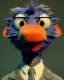 Placeholder: Realistic image, hybrid character, Sesame Street muppet, head, man, body, ,arms, hands, Shirt and tie, Wes Anderson style, concept art, smooth, unreal engine 5, god lights, ray tracing, RTX, lumen lighting, ultra detail, volumetric lighting, 3d, finely drawn, high definition, 4k.