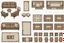 Placeholder: Sprite sheet, furniture, architectural plan, couch, table, chair, top view, dilapidated, post apocalypse,