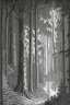 Placeholder: in the style of Henry Justice Ford, a drawing of a forest