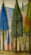 Placeholder: Trees with small towers and fairies painted Paul Klee