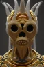 Placeholder: black male African Egyptian alien, cracks in the voodoo head, wicked, eyes, crown, Elephant, 8k, finely detailed, photo realistic, tiger turquoise skull head gold dragon space alien snow skeleton gold gorilla silver crown silver eyes