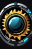 Placeholder: a stylized eclipse surrounded by jagged, metallic shapes make it a 90s badge