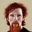 Placeholder: Portrait of Courtney Gains as a ruggedly handsome, joyful, roguish pirate, charismatic, attractive male, masculine, perfect, precisely detailed clear eyes, unblemished, flawless skin, softly freckled face; meticulously detailed multi-hued ginger carrot-colored cherry fire red hair; fantasy, intricate, elegant, highly detailed, digital painting, concept art, matte, sharp focus, illustration, art by artgerm and greg rutkowski and alphonse mucha