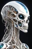 Placeholder: 3D rendering of Expressively detailed and intricate of a hyperrealistic “alien anatomy”: 2/3 view, scientific, single object, glossy white, shinning silver , a lot of vines, tribalism, laboratory background, shamanism, cosmic fractals, octane render, 8k post-production, detailled metalic bones, dendritic, artstation: award-winning: professional portrait: atmospheric: commanding: fantastical: clarity: 16k: ultra quality: striking: brilliance: stunning colors: amazing depth