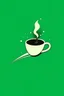 Placeholder: Monday: A cup of coffee with steam rising, like a rocket launching into a week of possibilities. (Style: Minimalist) (Mood: Energetic, Optimistic) (Lighting: Bright) (T-shirt design graphic, vector, contour, green background)